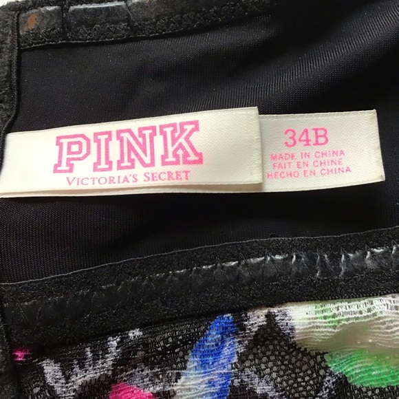 Victoria’s Secret Pink Bustier Bra Floral Lace 34B - Picture 5 of 8